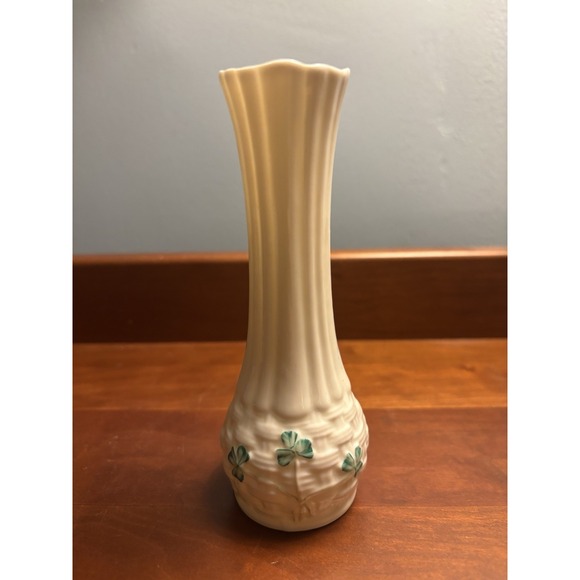 Belleek Other - Vintage Belleek Sligo Small 5.5" White Shamrock Vase Ireland St. Patrick's Day